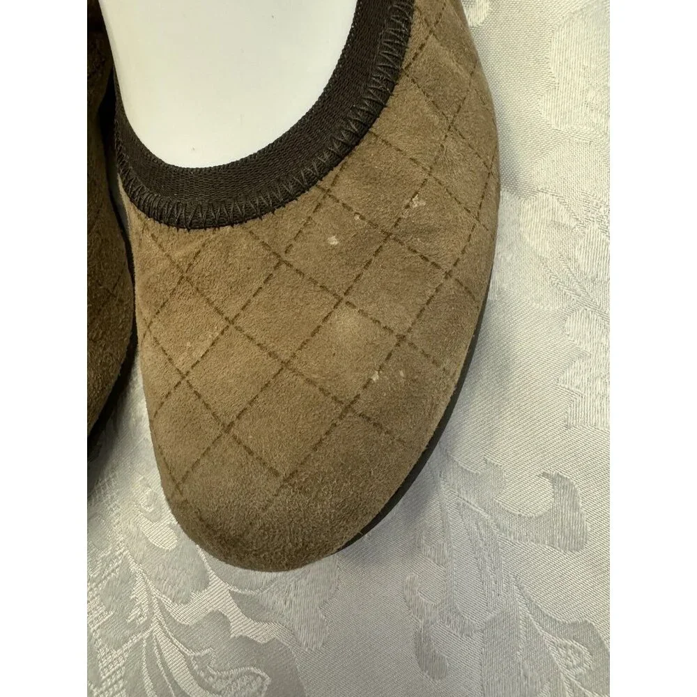 Munro Size 9M Brown Quilted Ballet Flats‎ Comfort Shoes